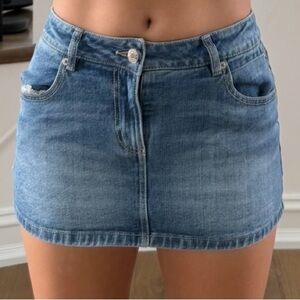 Garage Light Blue Denim Mini Skirt